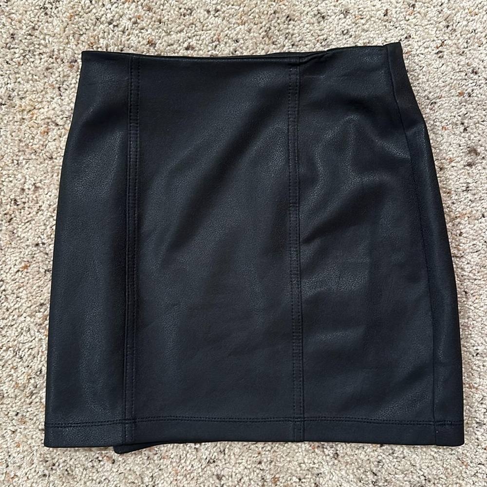 Faux leather skirt